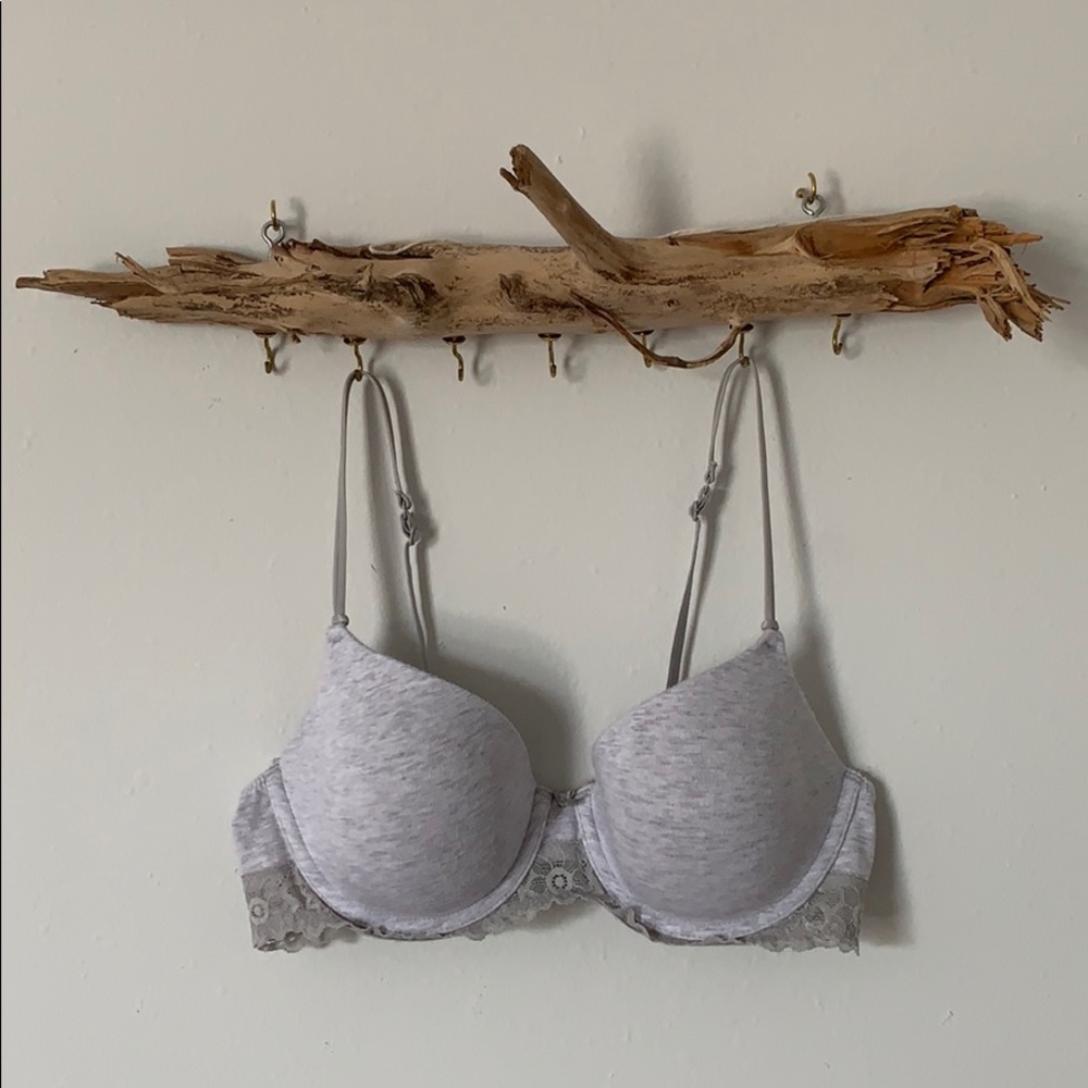 Aerie 36b lace cotton gray convertible bra